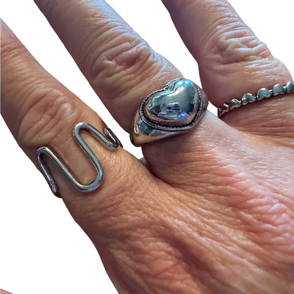 3 Piece Silver Cuff Ring Set - Picture 3 of 8